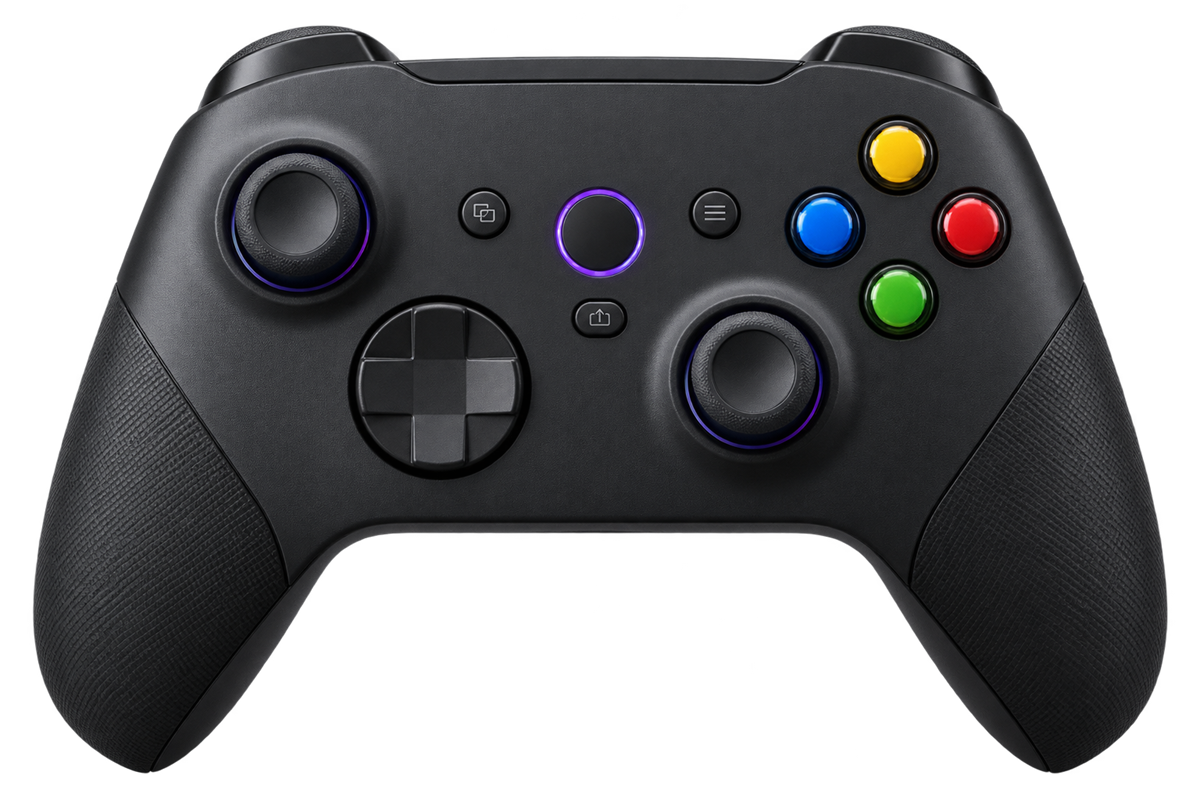 Modern black wireless game controller